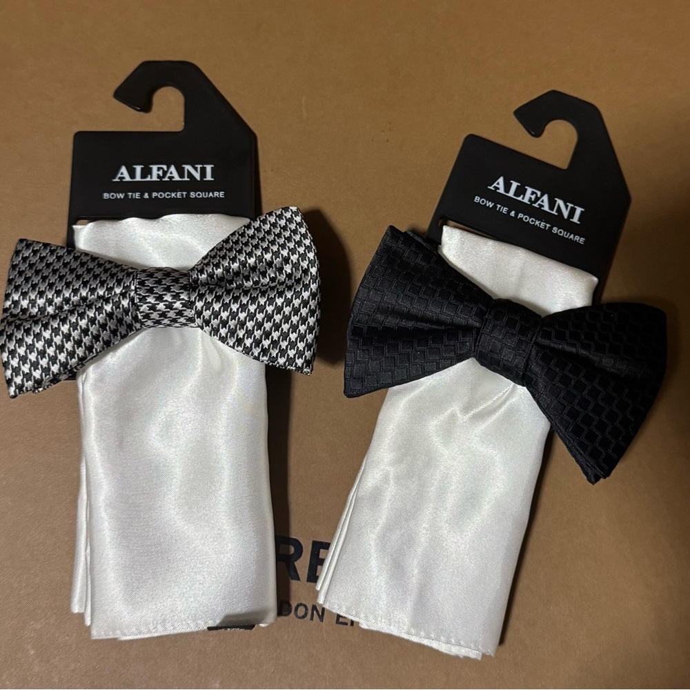 Macy's Black and White Pocket Squares Accessories